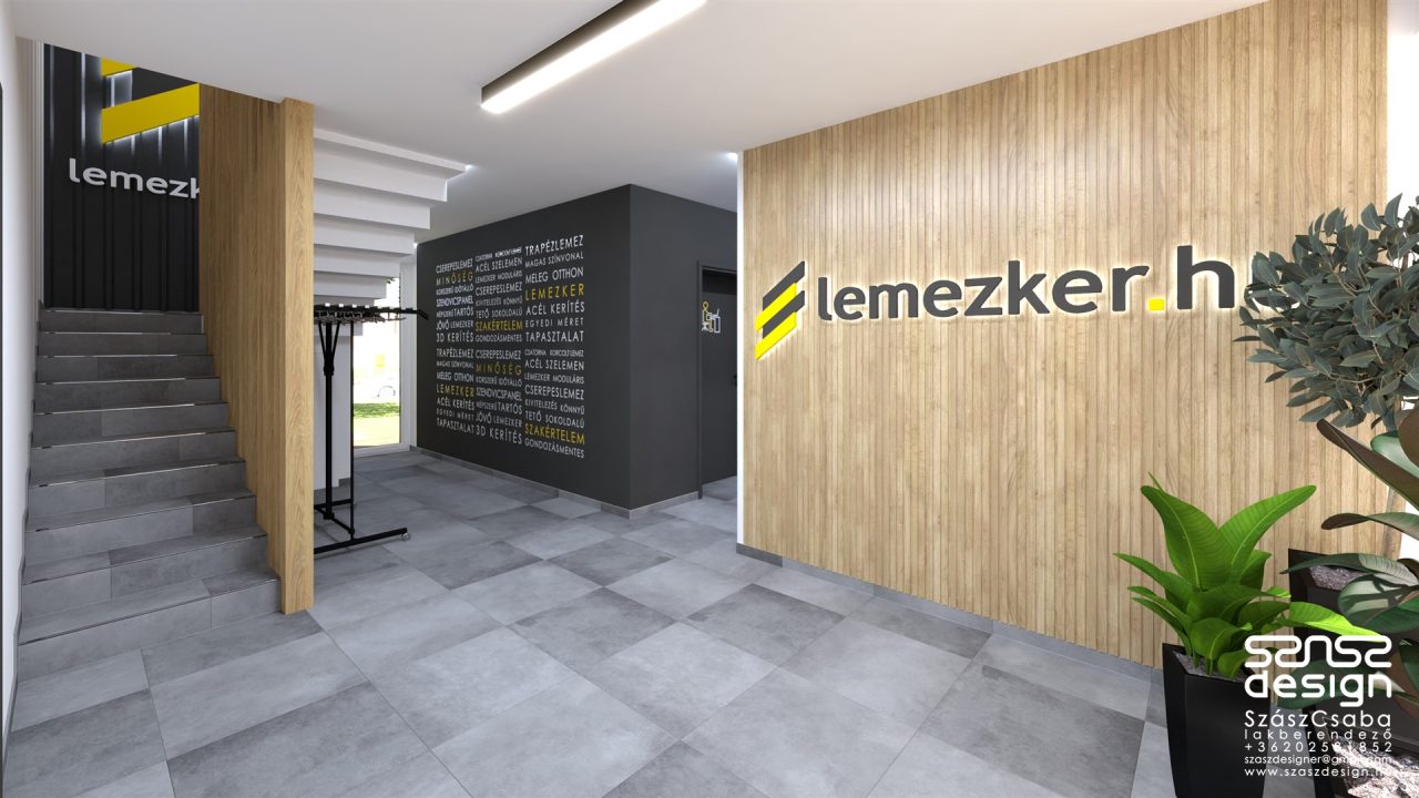 Kétszintes irodaház modern lépcsőházának és közlekedőjének tervezése, Baj