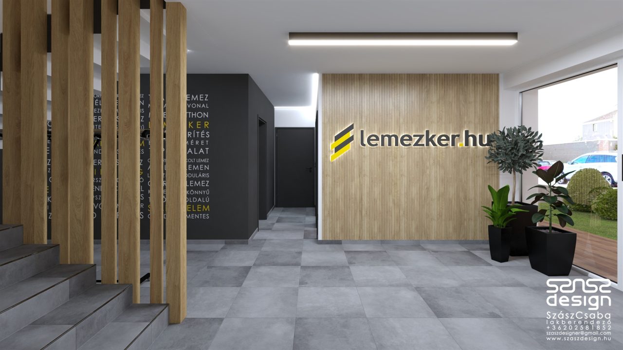 Kétszintes irodaház modern lépcsőházának és közlekedőjének tervezése, Baj